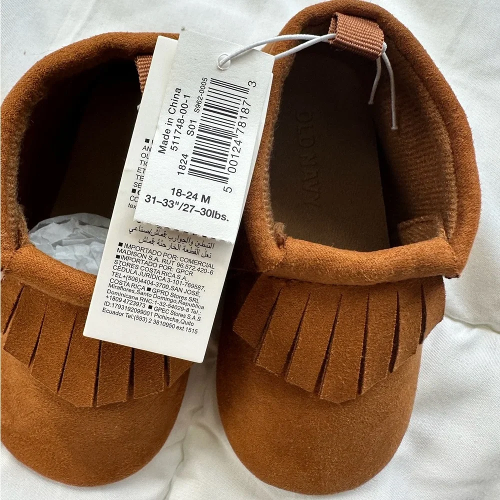 Old Navy Tan Kids Moccasins with Fringe